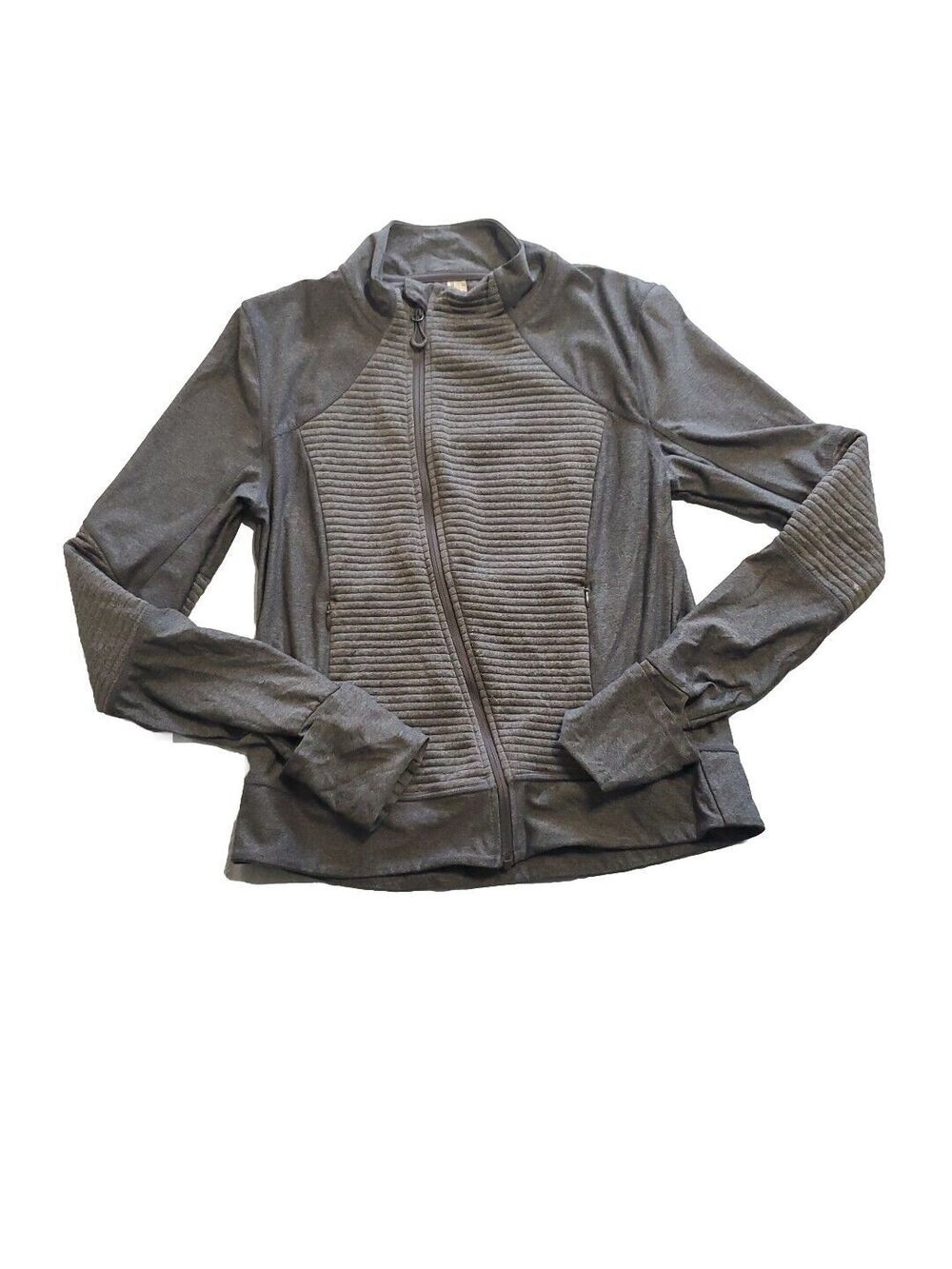 Mondetta Meduim Jacket Lightweight Zipoed Gray Textured Pockets Womens - Picture 3 of 16
